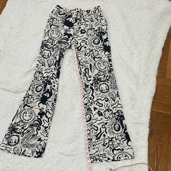 Monkl Cream and Black Abstract Pants - Picture 10 of 12